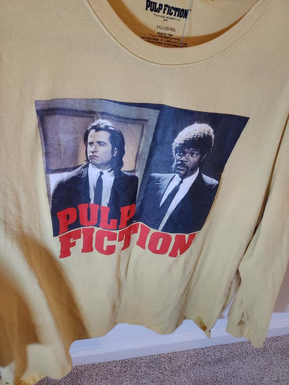 Pulp Fiction Miramax Movie Long Sleeve Graphic T-Shirt Yellow